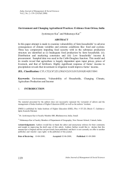 Environment and Changing Agricultural Practices