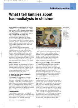 haemodialysis in children - British Journal of Renal Medicine