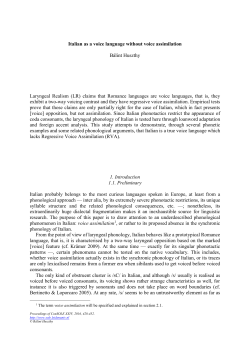 Italian as a voice language without voice assimilation