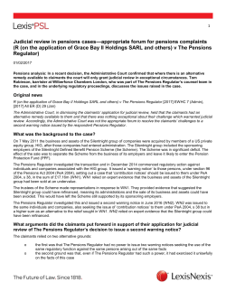 Judicial review in pensions cases&mdash;appropriate forum for pensions