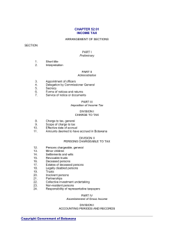 CAP 52-01 Income Tax Act - Botswana Unified Revenue Service