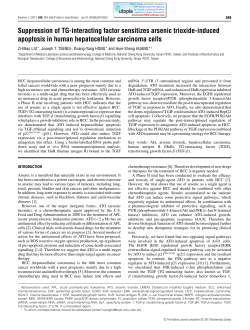 Suppression of TG-interacting factor sensitizes arsenic trioxide