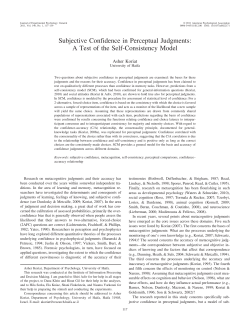 Subjective Confidence in Perceptual Judgments: A Test of