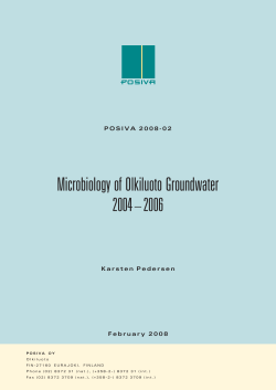 Microbiology of Olkiluoto Groundwater 2004 &ndash;2006