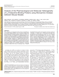 Analysis of the Pharmacological and Molecular Heterogeneity of I2