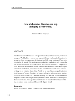 How Mathematics Education can help in shaping a better World?