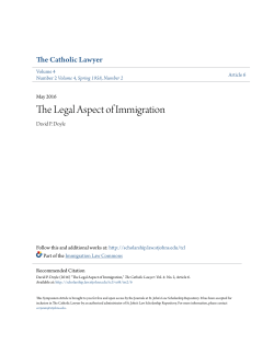 The Legal Aspect of Immigration - St. John`s Law Scholarship