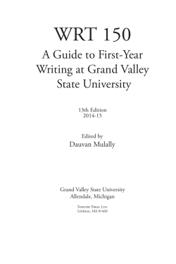 WRT 150 - Grand Valley State University
