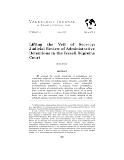 Lifting the Veil of Secrecy: Judicial Review of Administrative
