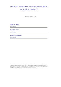 price setting behaviour in spain: evidence from