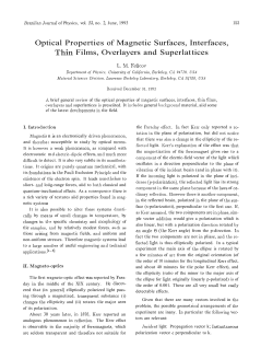 Optical Properties of Magnetic Surfaces, Interfaces, Thin Films
