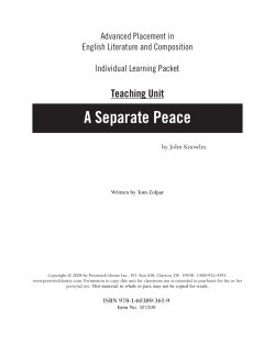 A Separate Peace - Advanced Placement Teaching Unit Sample PDF