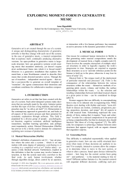 Moment Form in Generative Music