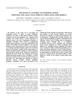 mechanical control of swimming speed
