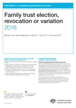 Family trust election, revocation or variation 2016