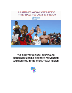 The Brazzaville Declaration on Noncommunicable Diseases