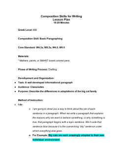 Painted Paragraph Lesson Plan