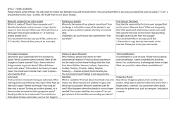 SPACE &ndash; HOME LEARNING Please choose some of these. You