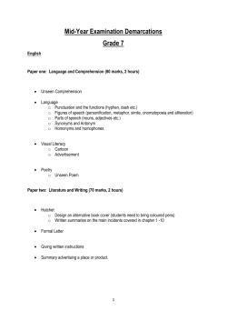 Mid-Year Examination Demarcations Grade 7