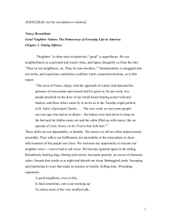 Draft: not for circulation or citation