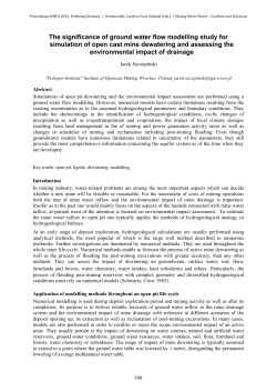 The significance of groundwater flow modelling study for simulation