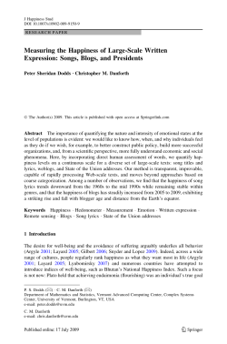 Measuring the Happiness of Large-Scale Written