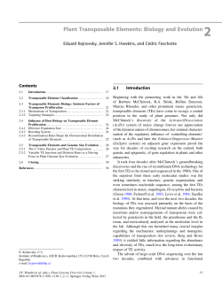 Plant Transposable Elements: Biology and Evolution 2
