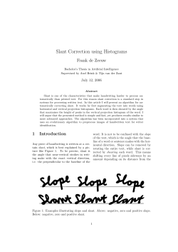 Slant Correction using Histograms