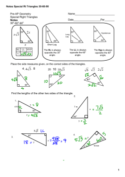Notes Special Rt Triangles 30-60-90