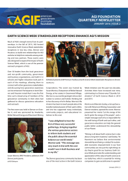 AGI FOUNDATION QUARTERLY NEWSLETTER