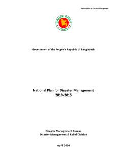 National Plan for Disaster Management 2010-2015