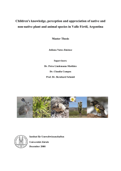 Children`s perception of native and introduced, exotic plant