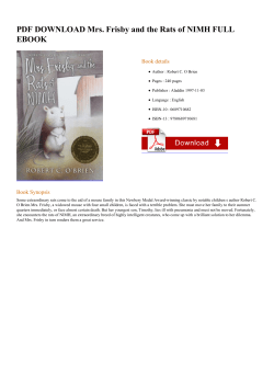 PDF DOWNLOAD Mrs. Frisby and the Rats of NIMH