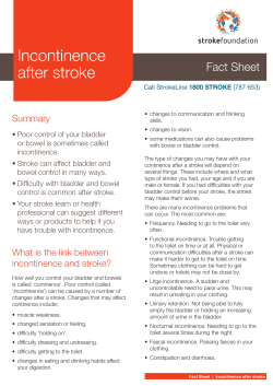 Incontinence after stroke