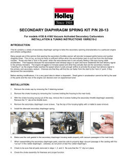 secondary diaphragm spring kit p/n 20-13