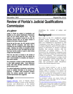 Review of Florida`s Judicial Qualifications Commission