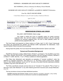 NEWMAN v. BANKERS LIFE AND CASUALTY COMPANY Case No