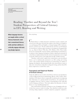 Reading Further and Beyond the Text: Student