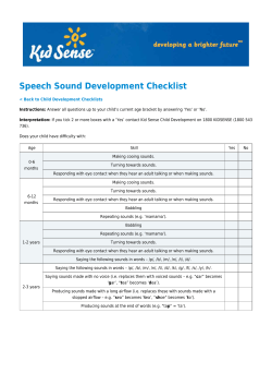 Speech Sound Development Checklist