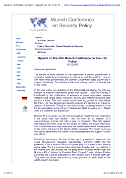 Speech on the 41th Munich Conference on Security Policy