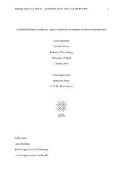 Running head: CULTURAL DIFFERENCES IN EMOTICONS IN