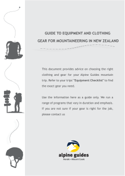guide to equipment and clothing gear for