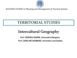 cultural geography - Universit&agrave; degli studi di Bergamo