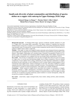 Small-scale diversity of plant communities and distribution of