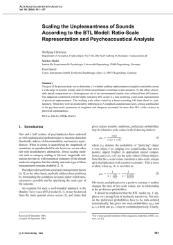 Scaling the Unpleasantness of Sounds According to the BTL Model