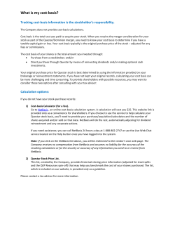 Questar Cost Basis Info