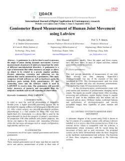 Goniometer Based Measurement of Human Joint