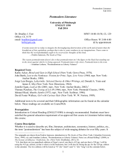 Postmodern Literature