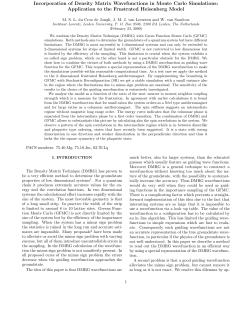 Application to the Frustrated Heisenberg Model - Instituut