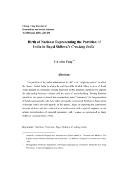 Birth of Nations: Representing the Partition of India in Bapsi